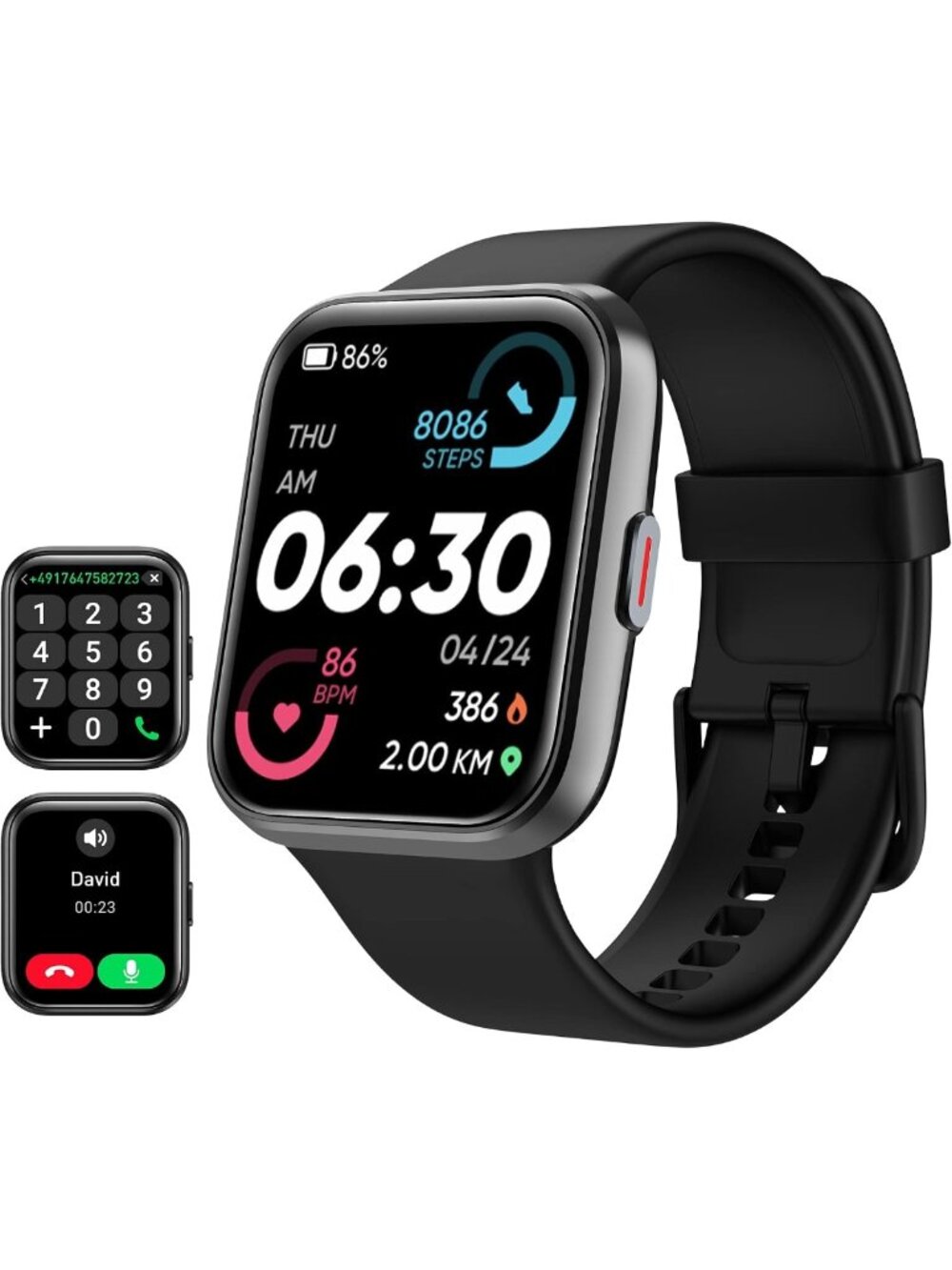 Smart Fitness Watch for Men & Women, 1.8” Touch Screen, Waterproof, Heart Rate